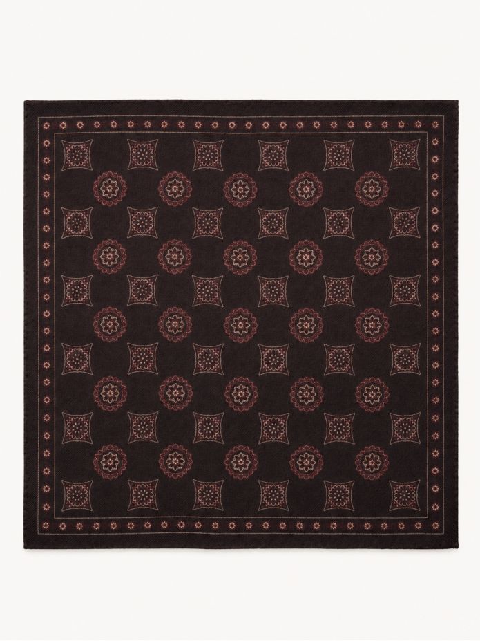 Pañuelo de bolsillo marrón estampado