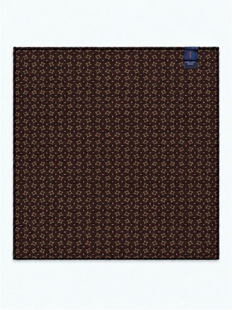Pañuelo de bolsillo marrón estampado