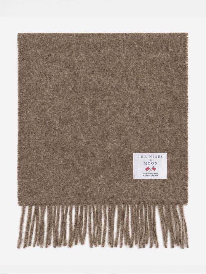 Bufanda de lana color topo The Nines x Moon