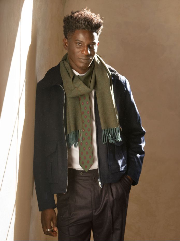 Bufanda de lana verde loden The Nines x Moon