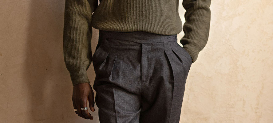 Pantalón Gurkha de hombre de tiro alto