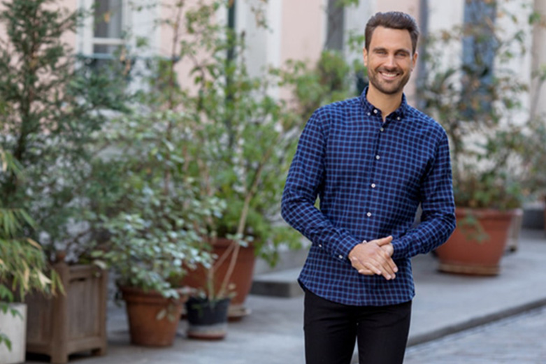 Camisa motivo masculino tartán