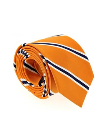 Corbata naranja rayada